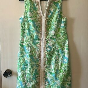 Lilly Pulitzer Green and Blue Sleeveless Dress